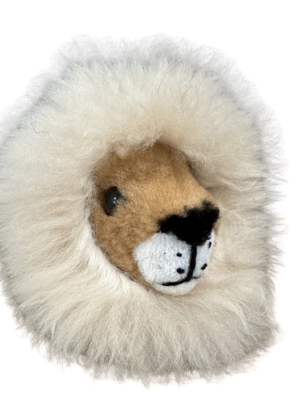 Authentic Alpaca Fur Lion Head Soft Plush 100% Handcrafted Made In Peru